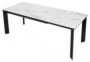 Стол CREMONA 140 MATTE STATUARIO Белый мрамор матовый, керамика/ черный каркас, ®DISAUR в Югорске - yugorsk.mebel24.online | фото 2