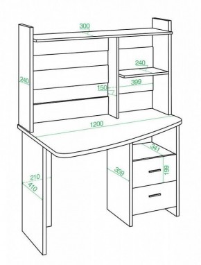 Стол компьютерный Домино Лайт СКЛ-Крл 120+НКЛ-120 в Югорске - yugorsk.mebel24.online | фото 3