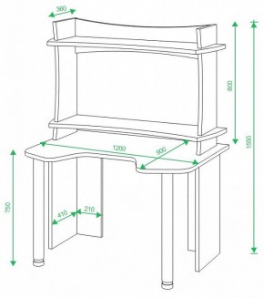Стол компьютерный Домино lite СКЛ-Игр120 в Югорске - yugorsk.mebel24.online | фото 2
