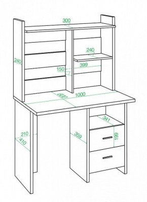 Стол компьютерный Домино Lite СКЛ-Прям100Р+НКЛ-100 в Югорске - yugorsk.mebel24.online | фото 2