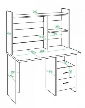 Стол компьютерный Домино Lite СКЛ-Прям120Р+НКЛ-120 в Югорске - yugorsk.mebel24.online | фото 2