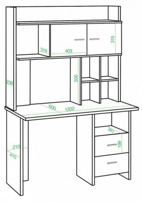 Стол компьютерный Домино Lite СКЛ-Прям120Р+НКЛХ-120 в Югорске - yugorsk.mebel24.online | фото 2