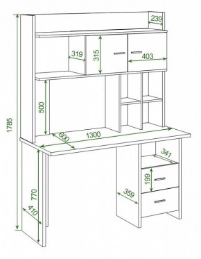 Стол компьютерный Домино Lite СКЛ-Прям130+НКЛХ-130 В в Югорске - yugorsk.mebel24.online | фото 2