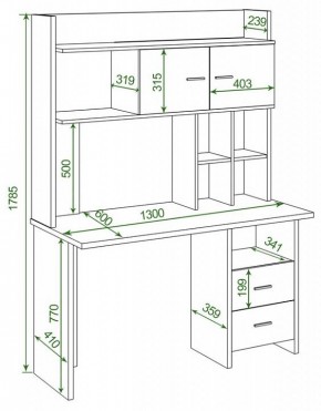 Стол компьютерный Домино Lite СКЛ-Прям130Р+НКЛХ-130 в Югорске - yugorsk.mebel24.online | фото 2
