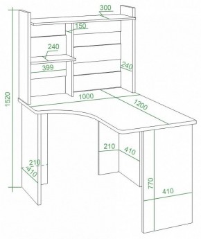 Стол компьютерный Домино Lite СКЛ-Угл120+НКЛ-100 в Югорске - yugorsk.mebel24.online | фото 2