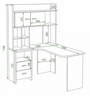 Стол компьютерный Нельсон Lite СКЛ-Угл130+НКЛХ-120 в Югорске - yugorsk.mebel24.online | фото 2