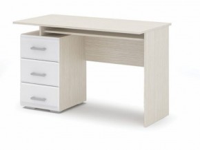 Стол компьютерный Симба Дуб белфорт-Белый глянец в Югорске - yugorsk.mebel24.online | фото 1