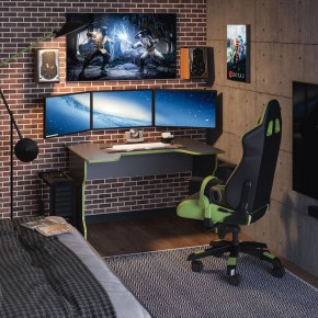 Стол компьютерный ВАРДИГ K1 120x82, антрацит/лайм в Югорске - yugorsk.mebel24.online | фото 4