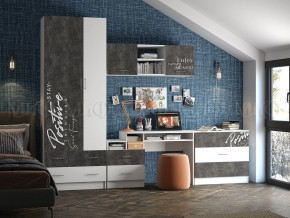 ВЕГА NEW Позитив Стол компьютерный (Бетон темный/белый) в Югорске - yugorsk.mebel24.online | фото 2