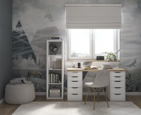 Стол письменный Ингар 2/55 140x75x55, дуб беленый/белый в Югорске - yugorsk.mebel24.online | фото 4