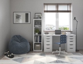 Стол письменный Ингар белый, 140x75, с двумя тумбами в Югорске - yugorsk.mebel24.online | фото 2
