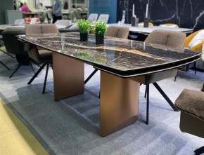 Стол ПУАНТО 200 TITANIUM LAWA NERO, керамика / МЕДЬ каркас М-City в Югорске - yugorsk.mebel24.online | фото 2