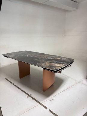 Стол ПУАНТО 200 TITANIUM LAWA NERO, керамика / МЕДЬ каркас М-City в Югорске - yugorsk.mebel24.online | фото 4