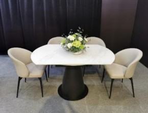 Стол TERAMO 135 GLOSS GRAND JADE SOLID CERAMIC, керамика, поворотн.механизм / Черный каркас, ®DISAUR в Югорске - yugorsk.mebel24.online | фото 3