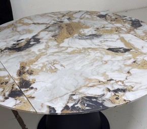 Стол TERAMO 135 GLOSS GRAND JADE SOLID CERAMIC, керамика, поворотн.механизм / Черный каркас, ®DISAUR в Югорске - yugorsk.mebel24.online | фото 4
