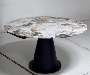 Стол TERAMO 135 GLOSS GRAND JADE SOLID CERAMIC, керамика, поворотн.механизм / Черный каркас, ®DISAUR в Югорске - yugorsk.mebel24.online | фото 5