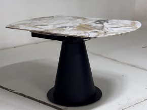 Стол TERAMO 135 GLOSS GRAND JADE SOLID CERAMIC, керамика, поворотн.механизм / Черный каркас, ®DISAUR в Югорске - yugorsk.mebel24.online | фото 9
