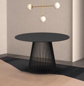 Стол TERNI 120 MATT BLACK MARBLE SOLID CERAMIC Черный мрамор матовый, керамика /Черн.каркас, ®DISAUR в Югорске - yugorsk.mebel24.online | фото 2