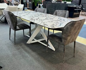 Стол VICENZA 220 BULGARI WHITE, керамика / белый, ®DISAUR в Югорске - yugorsk.mebel24.online | фото 2