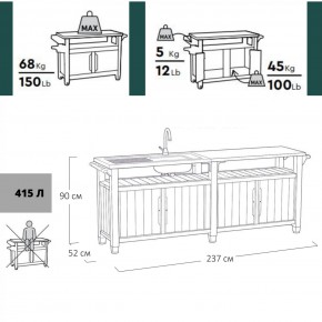 Столик для барбекю 415 Л (Unity Chef 415 L) графит в Югорске - yugorsk.mebel24.online | фото 2