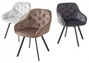 Стул GALE 360 град. поворот. BLUVEL-03 LIGHT GREY, велюр/ черный каркас, М-City в Югорске - yugorsk.mebel24.online | фото 2