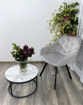 Стул GALE 360 град. поворот. BLUVEL-03 LIGHT GREY, велюр/ черный каркас, М-City в Югорске - yugorsk.mebel24.online | фото 6