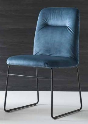 Стул GRETA CB/1904 MET.P15 MATT BLACK/ VENICE S0J OCEAN BLUE в Югорске - yugorsk.mebel24.online | фото