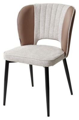 Стул HERMES WZ2042-02 светло-бежевый фактурный велюр/ HK017-31 серо-коричневый PU, М-City в Югорске - yugorsk.mebel24.online | фото 1
