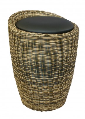 Табурет с местом для хранения LM-1100Rattan, чёрный в Югорске - yugorsk.mebel24.online | фото