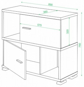 Тумба комбинированная Домино нельсон СБ-30/2 в Югорске - yugorsk.mebel24.online | фото 2