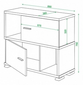 Тумба комбинированная Домино СБ-30/2 в Югорске - yugorsk.mebel24.online | фото 2