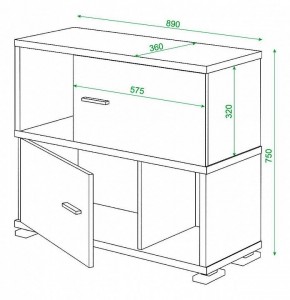 Тумба комбинированная Домино СБ-30/2 в Югорске - yugorsk.mebel24.online | фото 3