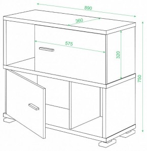 Тумба комбинированная Домино СБ-30/2 в Югорске - yugorsk.mebel24.online | фото 3