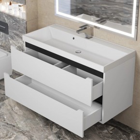 Тумба под раковину Uperwood Tanos 100 см, подвесная, белая/графит в Югорске - yugorsk.mebel24.online | фото 9