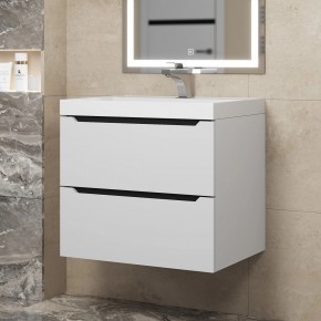 Тумба под раковину Uperwood Tanos 60 см, подвесная, белая/графит в Югорске - yugorsk.mebel24.online | фото