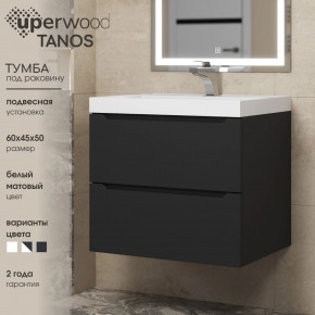 Тумба под раковину Uperwood Tanos 60 см, подвесная, черная матовая в Югорске - yugorsk.mebel24.online | фото 3