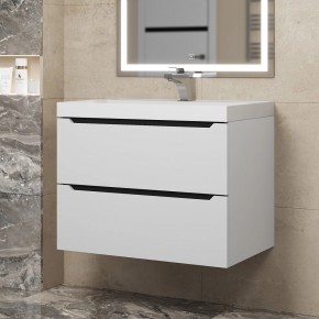Тумба под раковину Uperwood Tanos 70 см, подвесная, белая/графит в Югорске - yugorsk.mebel24.online | фото