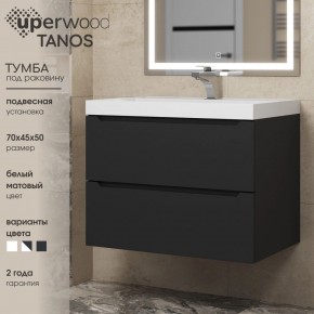 Тумба под раковину Uperwood Tanos 70 см, подвесная, черная матовая в Югорске - yugorsk.mebel24.online | фото 3