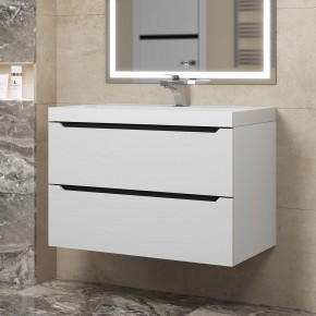 Тумба под раковину Uperwood Tanos 80 см, подвесная, белая/графит в Югорске - yugorsk.mebel24.online | фото