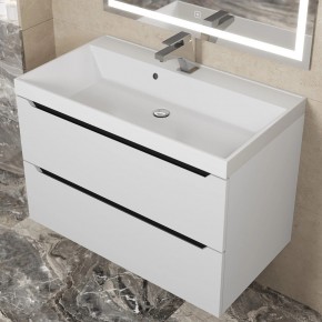 Тумба под раковину Uperwood Tanos 80 см, подвесная, белая/графит в Югорске - yugorsk.mebel24.online | фото 8