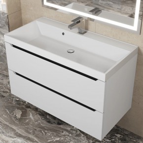 Тумба под раковину Uperwood Tanos 90 см, подвесная, белая/графит в Югорске - yugorsk.mebel24.online | фото 9