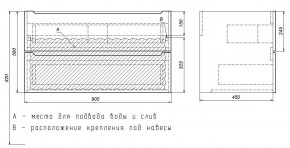 Тумба под раковину Uperwood Tanos 90 см, подвесная, белая матовая в Югорске - yugorsk.mebel24.online | фото 3