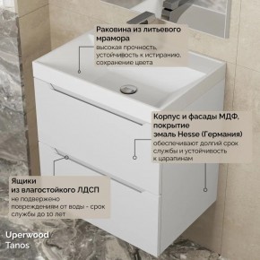 Тумба с раковиной Uperwood Tanos 50 см, подвесная, белая матовая в Югорске - yugorsk.mebel24.online | фото 6