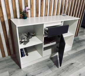 Тумба ТВ малая Парус (Белый/Графит) в Югорске - yugorsk.mebel24.online | фото 2